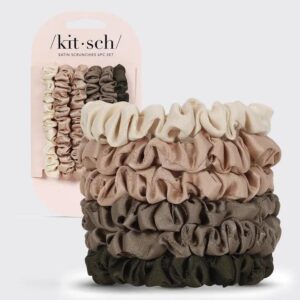 KITSCH_Ultra_Petite_Satin_Scrunchies_6pc___Eucalyptus