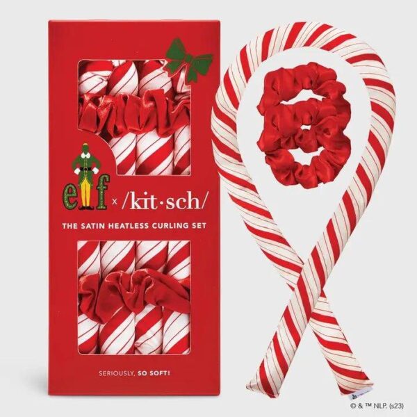 KITSCH_Elf_Satin_Heatless_Set__Candy_Cane