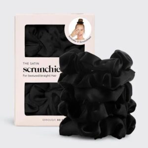 KITSCH_Satin_Sleep_Scrunchies_5pc___Black